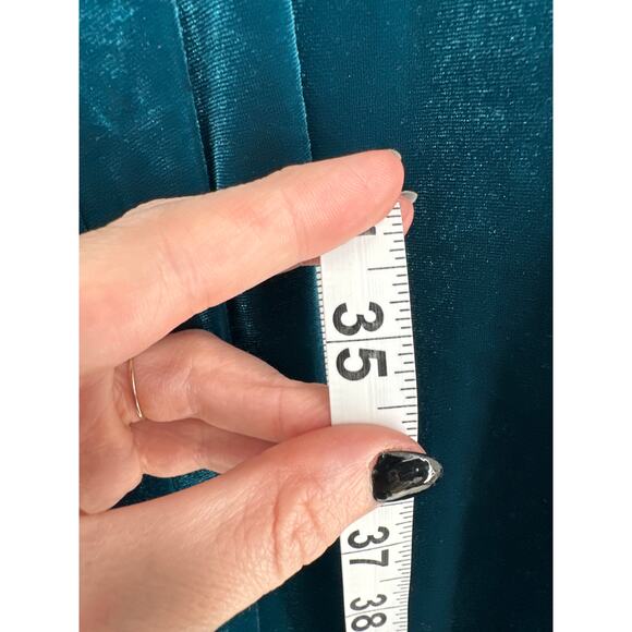 Cynthia Rowley Dress Womens Small Green Velvet Mini Party Flowy Boho Stretch - Picture 7 of 8